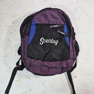 Scentsy Consultant Backpack Black Purple Blue Multi Pocket Bag